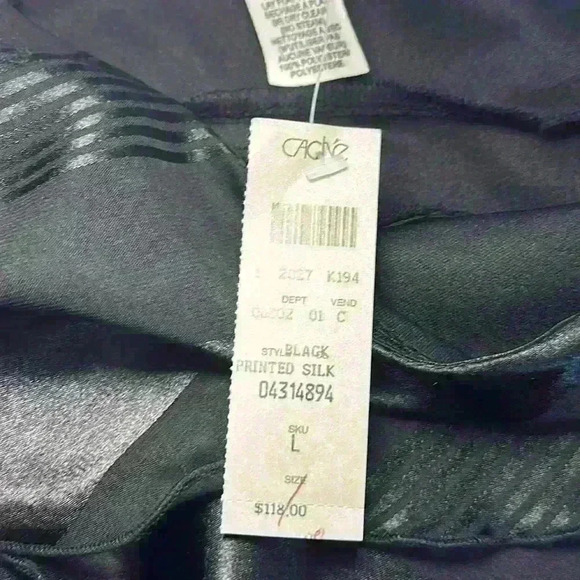 CACHE NWT Black Tier Ruffle Adjustable Spaghetti Strap Top 100% Poly Women Sz L - Picture 5 of 10